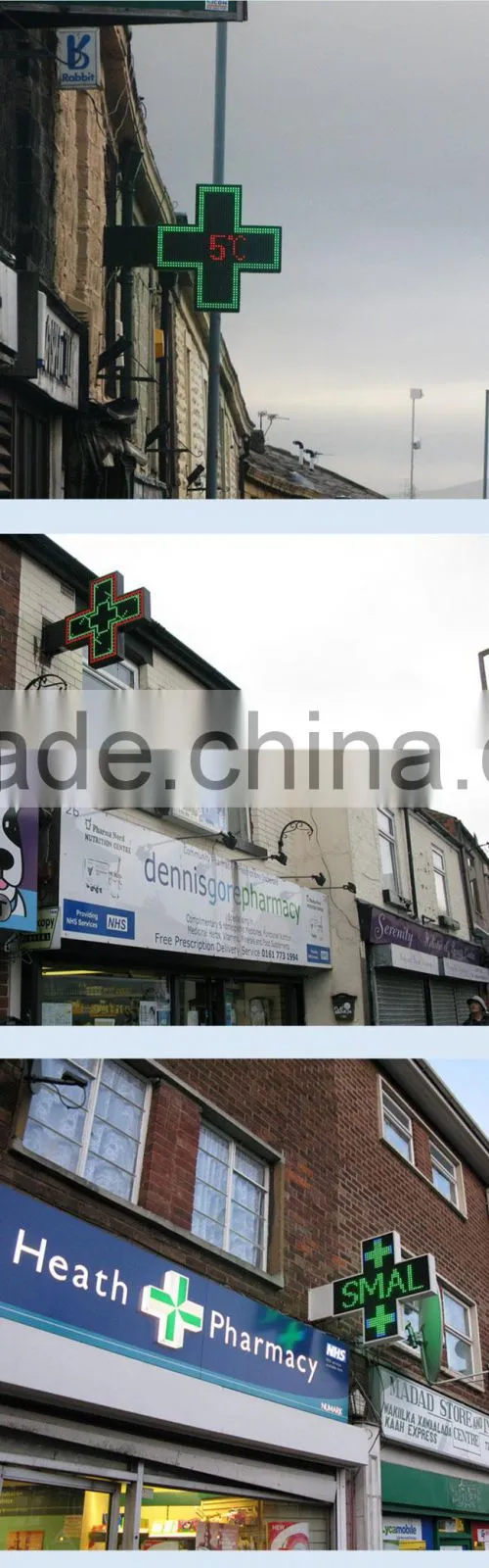 shenzhen good quality Double Side Led Cross led cross edit software Sign for pharmacy outdoor