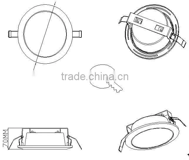 High Power SMD 150mm Mini Recessed LED Down Light 5W