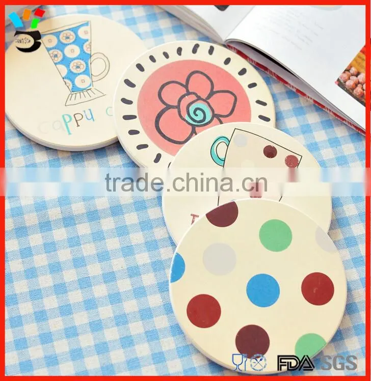 Home Improvement Ecofriendly Custom Print Water Absorbent Ceramic Coaster