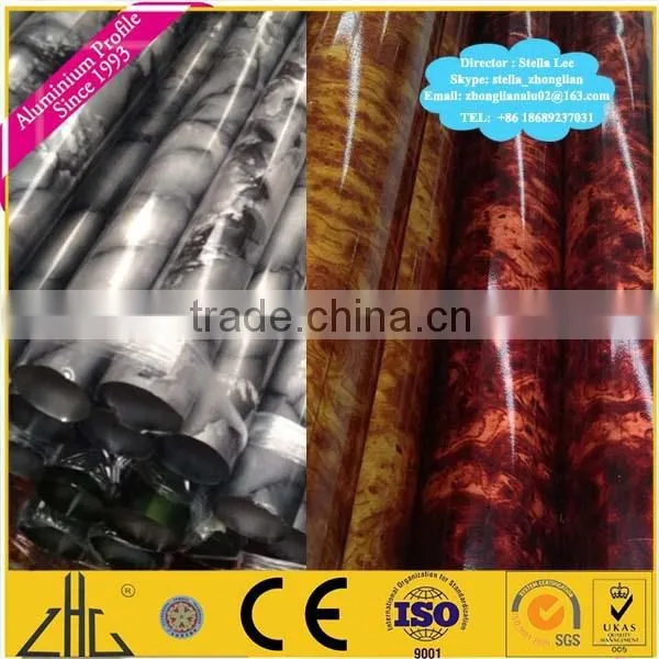 Wow!! Heat transfer artistic blue-and-white porcelain aluminium extrusion for furniture , teakwood marble look aluminium profile