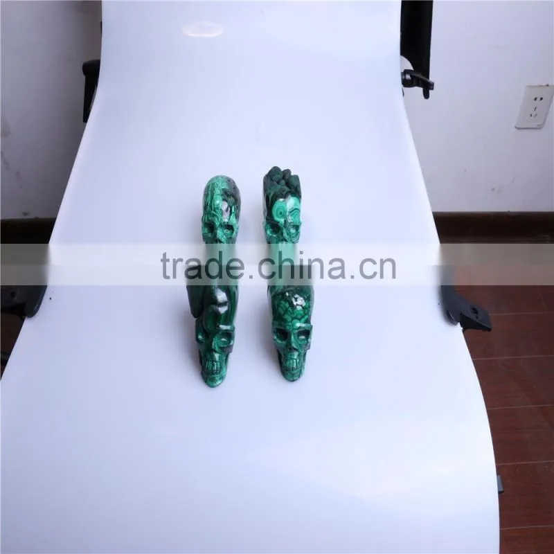 Wholesale natural malachite crystal skulls for sale