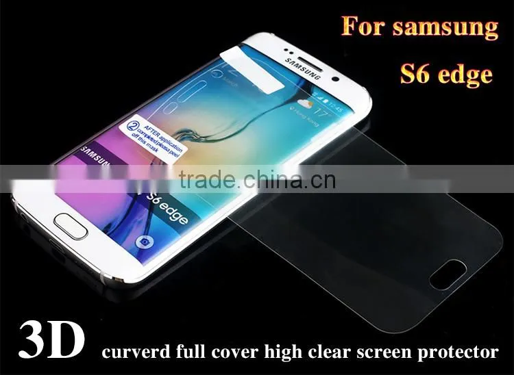 High quality screen protector for samsung galaxy S6 edge mobile phone protector