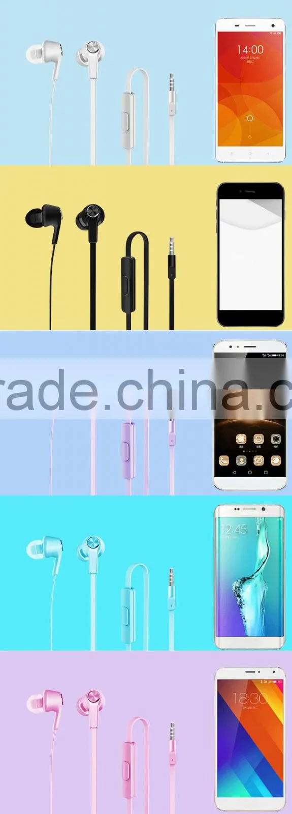 Bright headphone For xiaomi Cheap wholesale colorful promotional china earphone