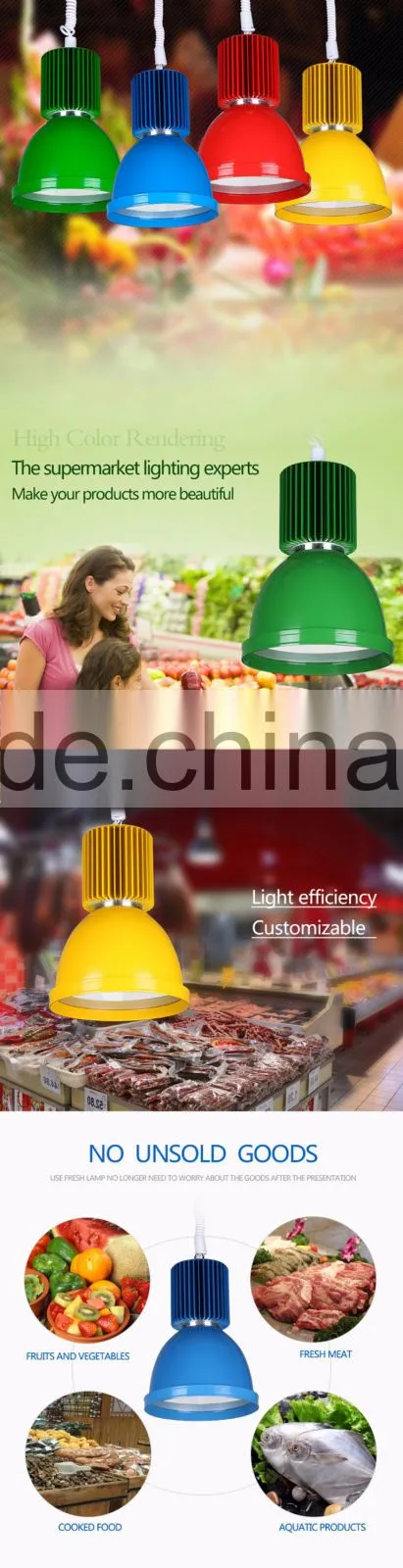 20/30/40/50W Warm white LED Fresh meat lamp LED Industrial Lamp LED Food lighting