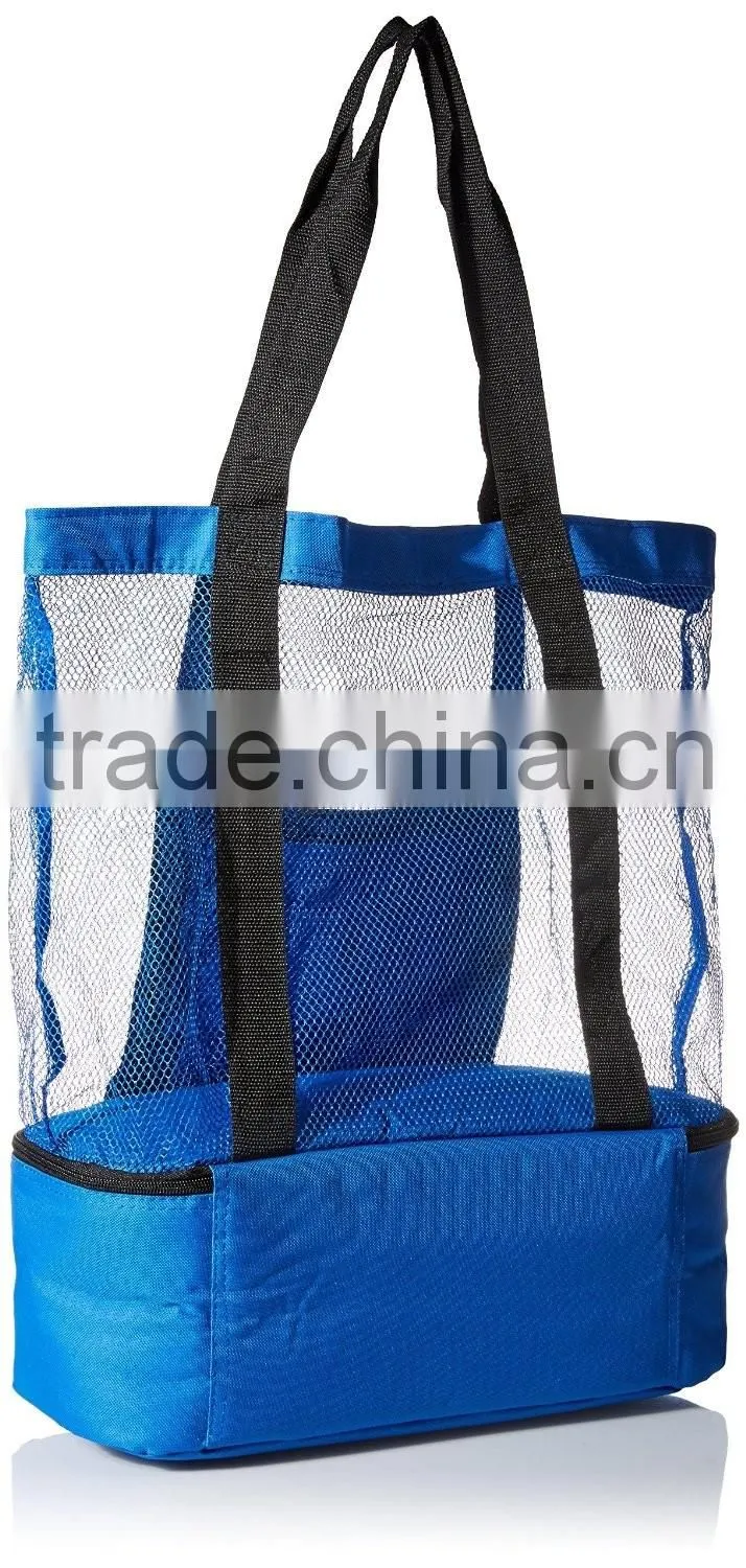 Fashionable Beach Picnic Outdoor Tote Bag 12 drinks Mesh Cooler Bag
