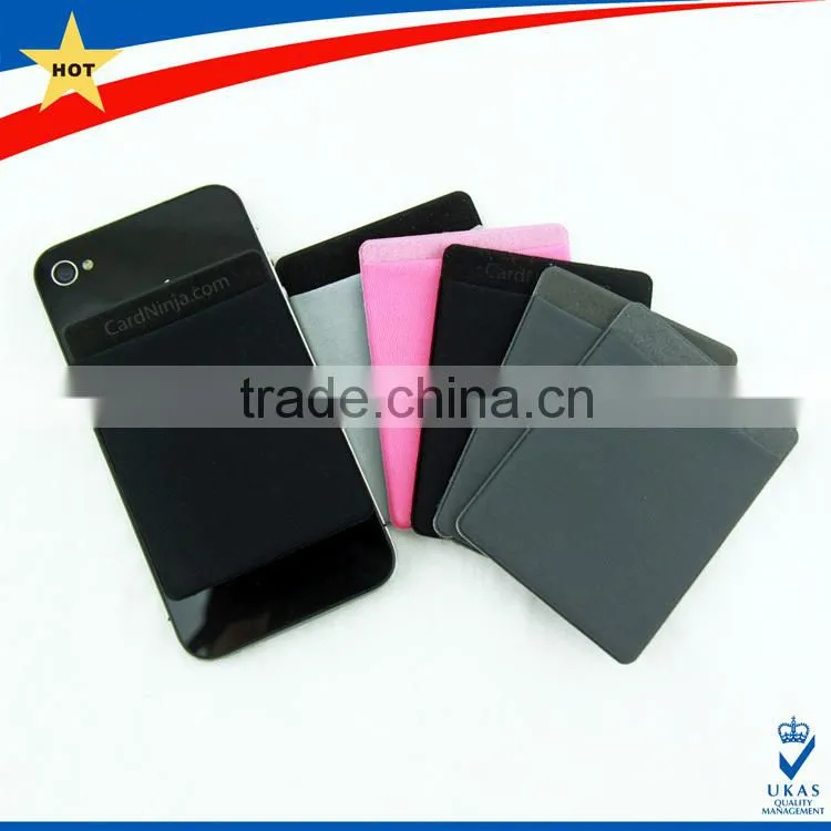 Adhesive lycar fabric smart phone pocket