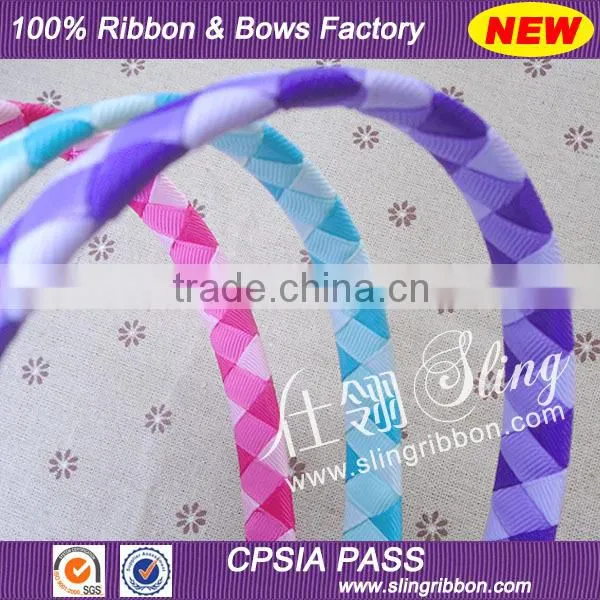 Children hairband handmade with Colourful grosgrain ribbon