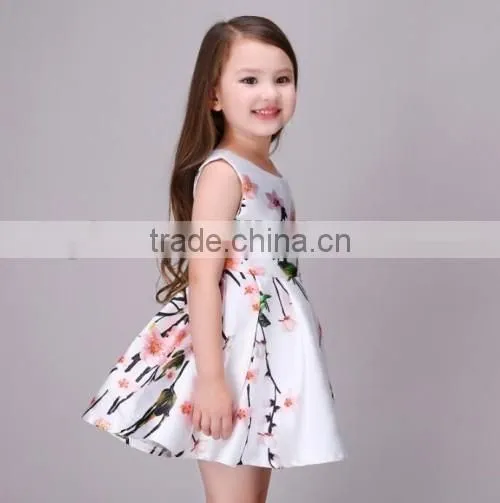 2016 new arrived flower kids beautiful model dresses wholesale price summer kids dresses for weddings