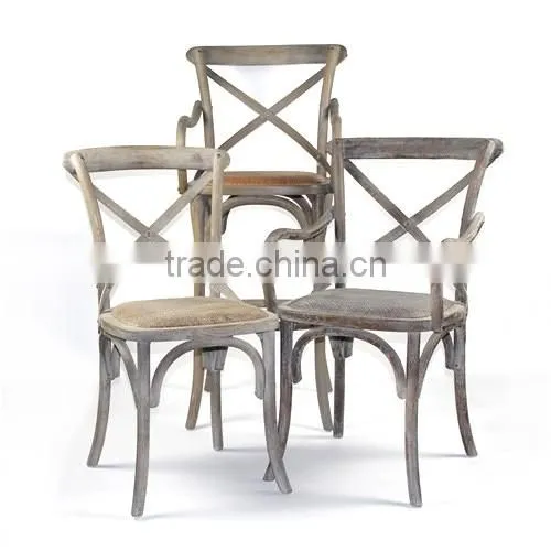 Best price high living room cross back arm home useful dining vintage wood chair