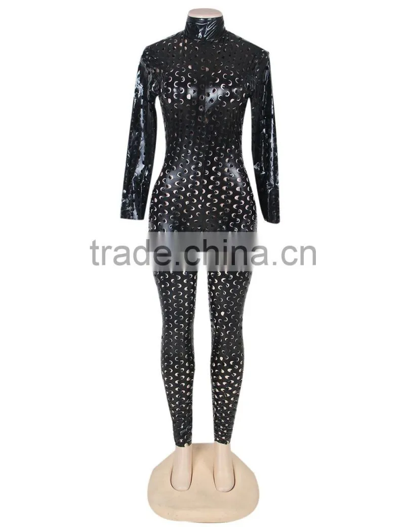 Wholesale and retail very good quality cheap black leather bodysuit