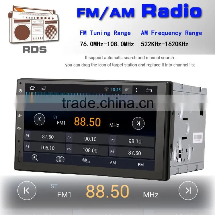 Android 4.4.4 Stereo unversal car GPS of 2 DIN 101mm*176mm 7 inch navi radio Headunit navi free map 1024*600 screen 1.6G CPU