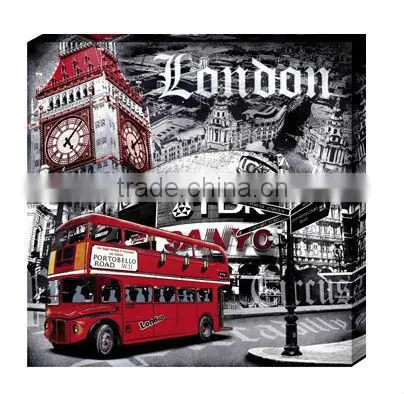London bus printed woodenwall plaques deco
