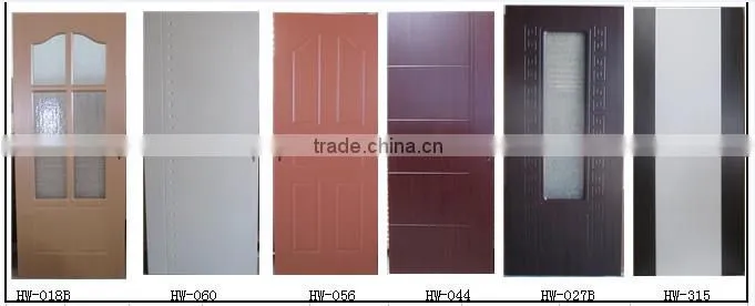 Newest mdf pvc door office wood door interior doors with frosted glass