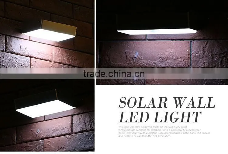 48 led aluminum pad ip65 600LM 4400mah PIR sensor + Light control+weak light solar motion sensor led outdoor light