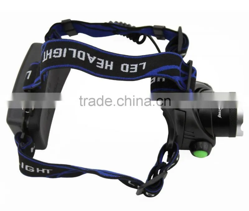 Sidiou Group 1800Lm XM-L T6 10W Focus LED Headlamp Light with 2 X 3.7V 3000mAh 18650 Rechargeable Battery and Battery Charger