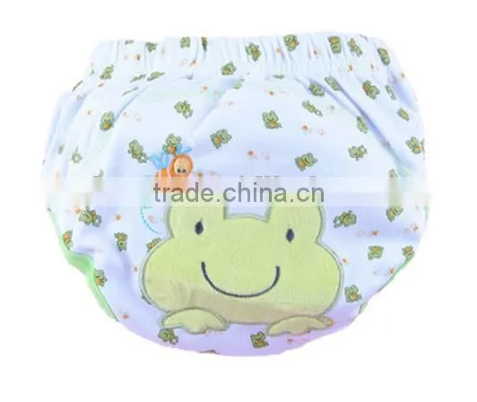 3 layer baby cloth nappy, cute monkey baby diaper, reusable baby nappy, cartoon embroidered training baby cloth nappy,