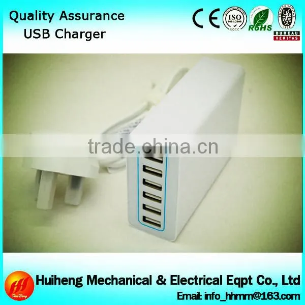 Latest 6 Port USB Wall Charger with Cable for Phone Smart Devices