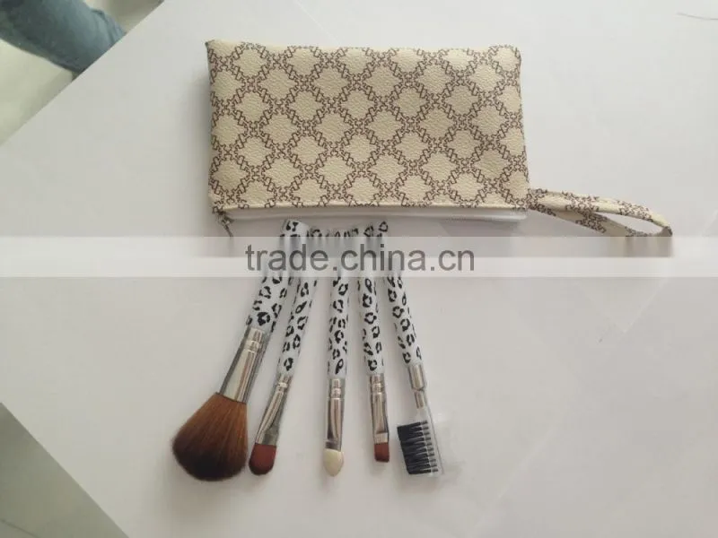 Professional 5pcs wood handle Nylon Natural Hair Make Up Brushes Set