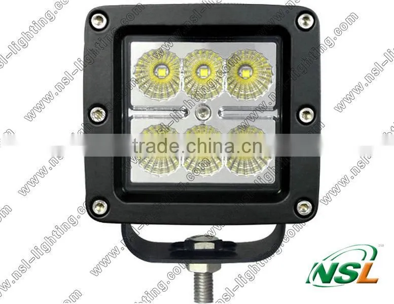 18W LED Work Light SUV Cree Off-road Boat Headlight Spot Driving Fog Light Mounting Bracket