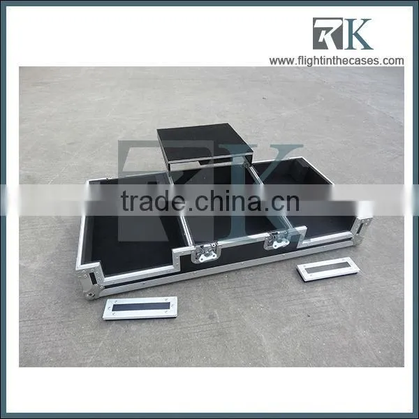 RK Alum wheel build in turntable Coffin DJ flight case for Pionner 2CDxDJ M900