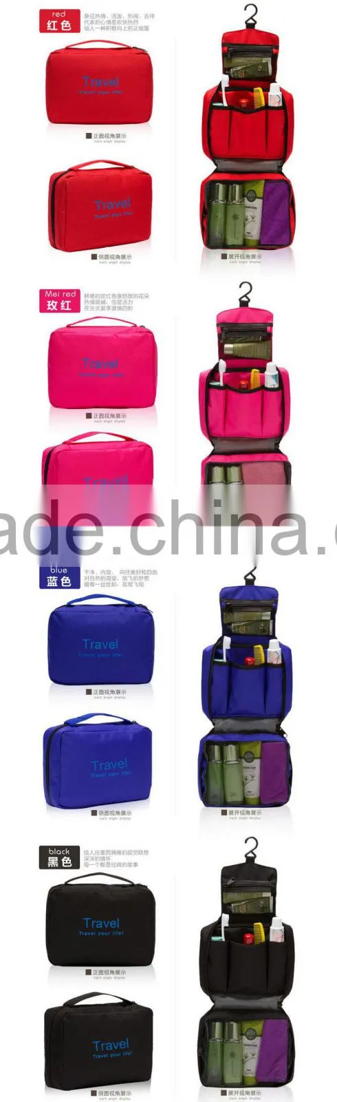 Hanging folding Travelling Storage Bag Suitcase Organizer Toiletry Bag(TOI15-004)