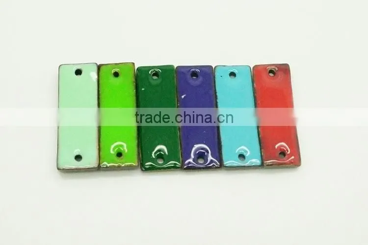 Fancy 2 Holes Square Oil Enameling Red, Blue, Purple, Green, Cyan Coconut Shell Button