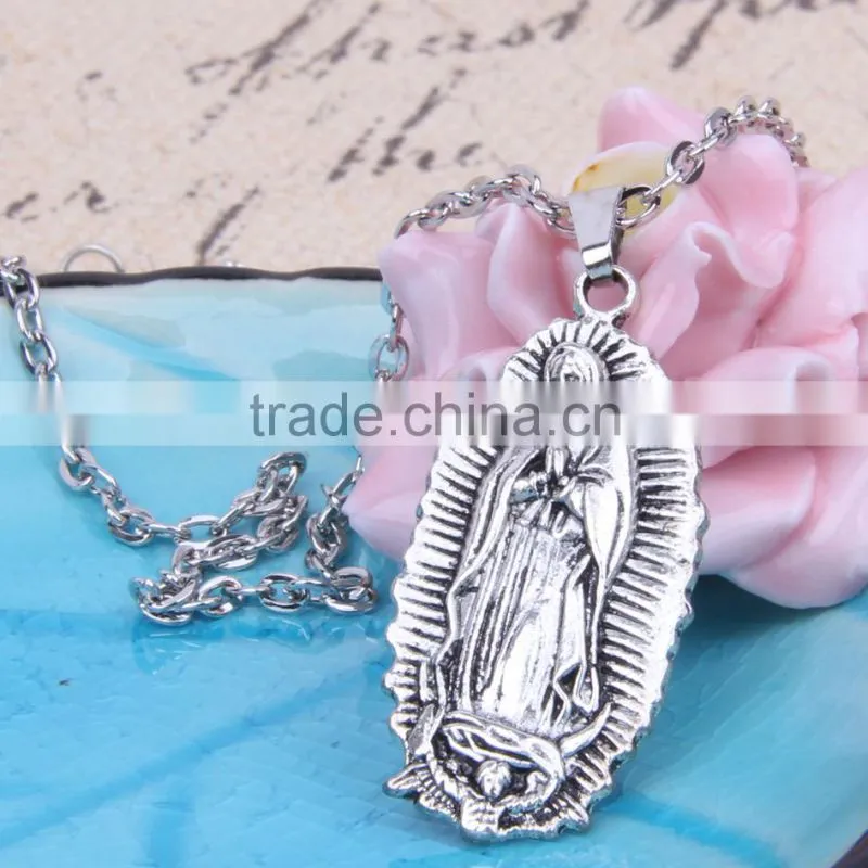 New arrival imitation jewelry handmade chain necklace religious necklace Our Lady of Guadalupe necklace imitation jewelry