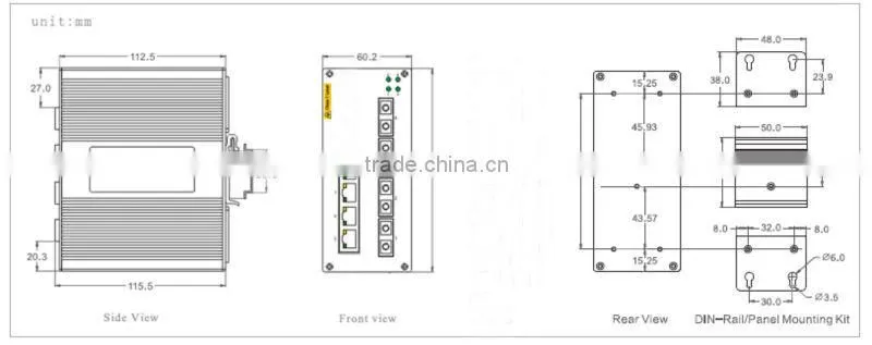 Motorway 4F+4T Port Din-rail Managed Industrial Ethernet Switch i608B