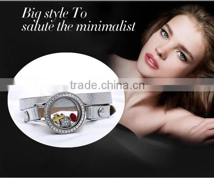 2016 Hot Sale Infinity Cheap Custom Diy Jewelry Locket Leather Bracelet