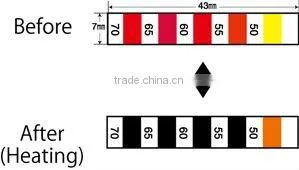 Thermal indicating strip/5 Level/Reversible/Temp from 50 to 70 deg.C/Made in Japan