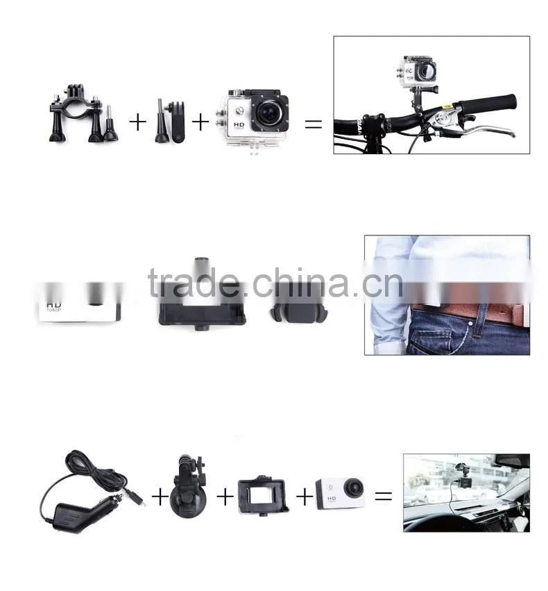 30 M waterproof go pro camera Mini 2.0inch shakeproof New promote 1080P FHD Sports camera