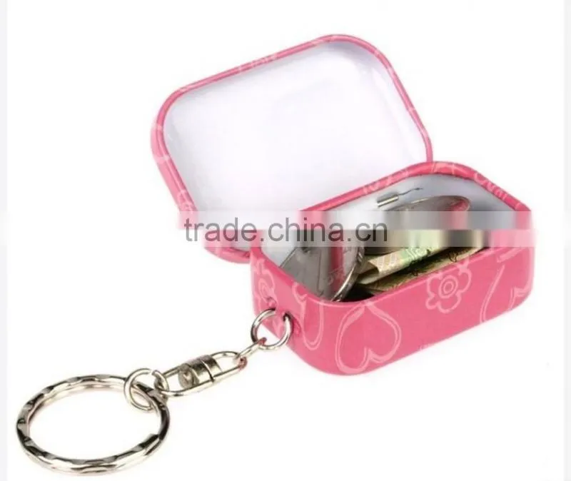 storage key chain tin box