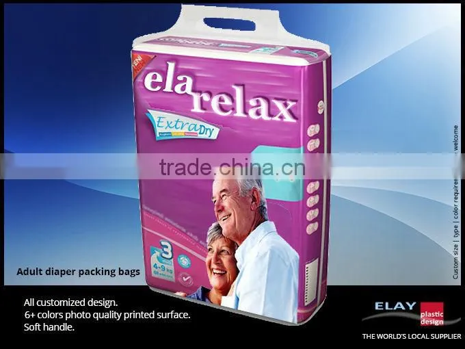 Custom Design Adult diaper packing bag with handle