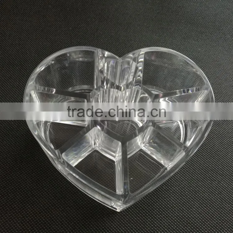 Wholesale Heart Shape Acrylic Cosmetic Storage Box