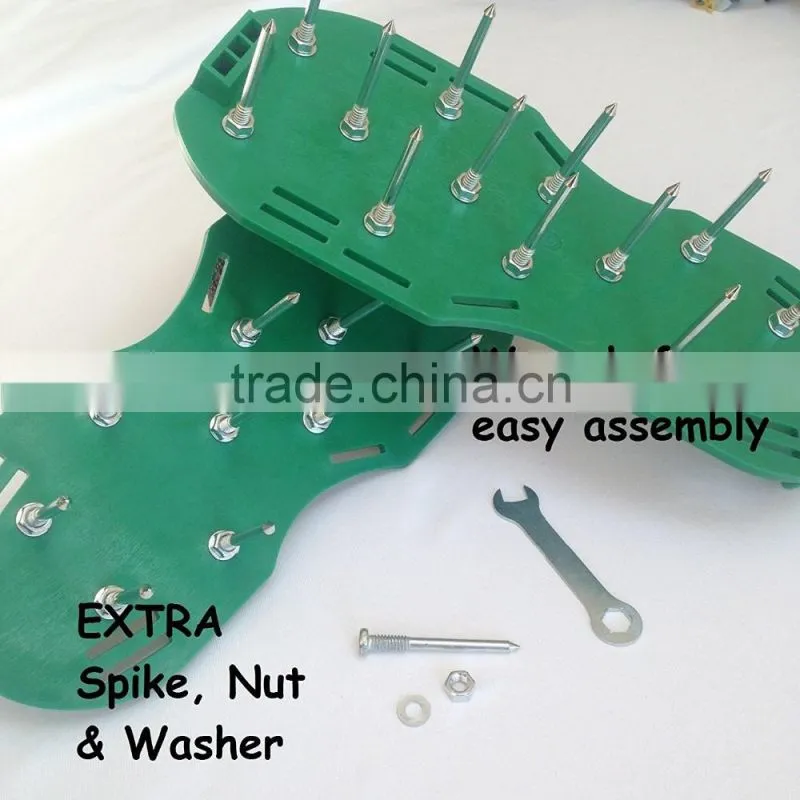 Lawn Aerator Shoes w/Metal Buckles and 3 Straps Lawn Aerator Sandals, Turf Aerating Shoes