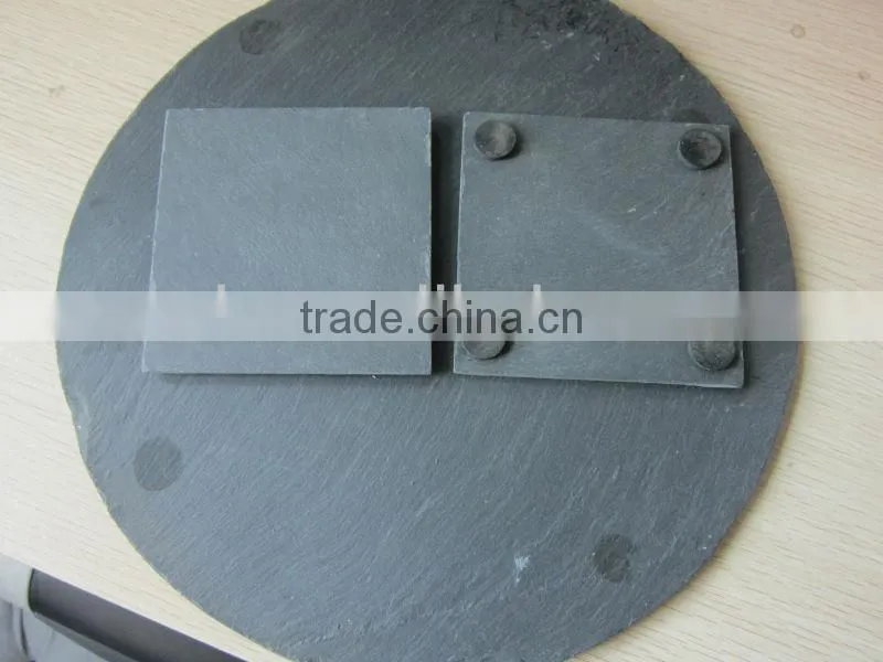 JiuJiang quarry round black natural slate stone coaster