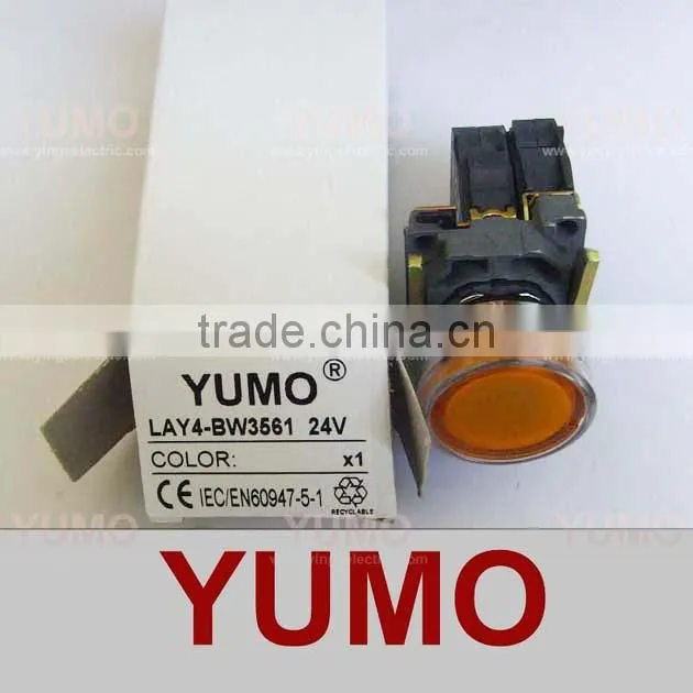 LAY4 NO NC 130V 220-240v Direct bulb supplierd neon LED BA9S yellow push button switch push button foot switch