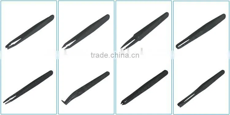 WATERUN Black Conductive Plastic Tweezers, 115mm length Conductive Plastic Tweezers with Reasonable Price