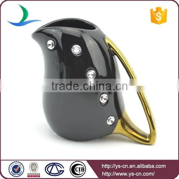 Graceful Diamond Electroplate black gold plating ceramic tea set