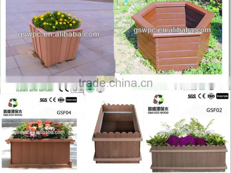 Hot! popular environmental wpc composite deck tiles wpc flower box
