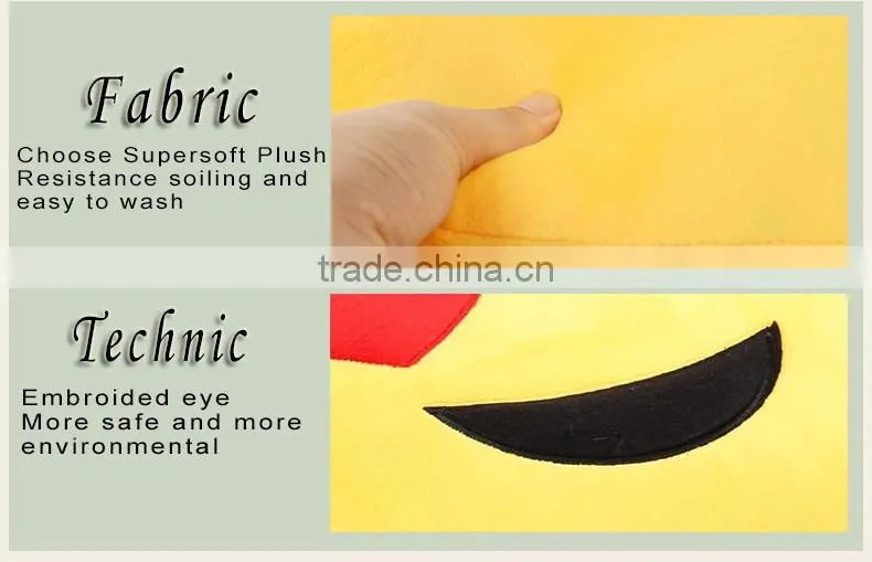 Indoor Embroiderey Plush Cotton Fabric Sunglasses Emoji Slipper