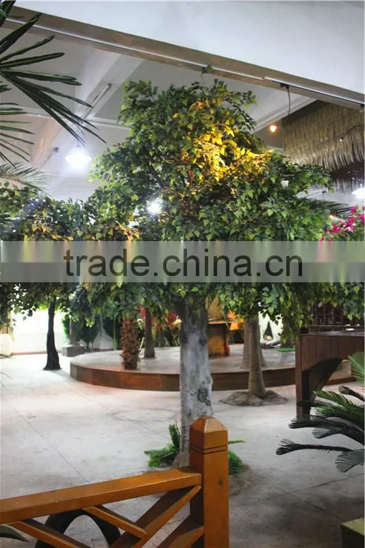 Home garden decoration 100cm to 1000cm Height artificial indoor live plastic ficus red with green big maple tree EZLS05 1011