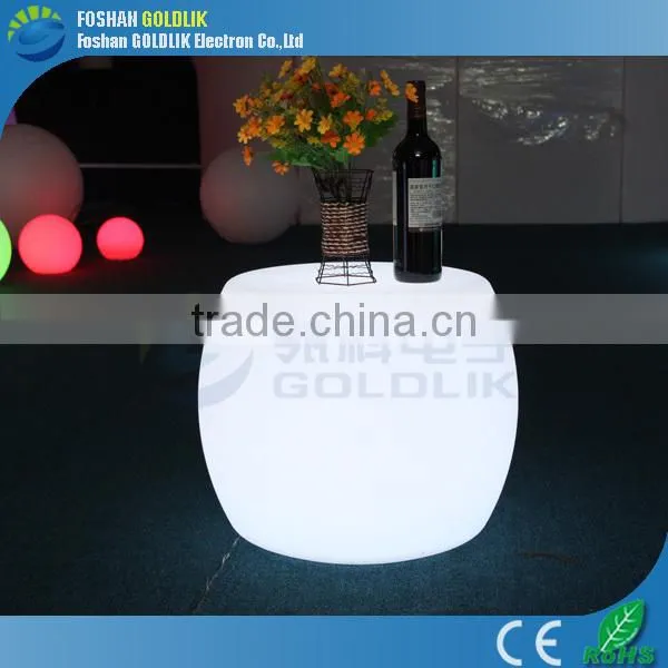 OEM Design PE Plastic Outdoor Garden Furniture Lighting RGB LED Coffee Table