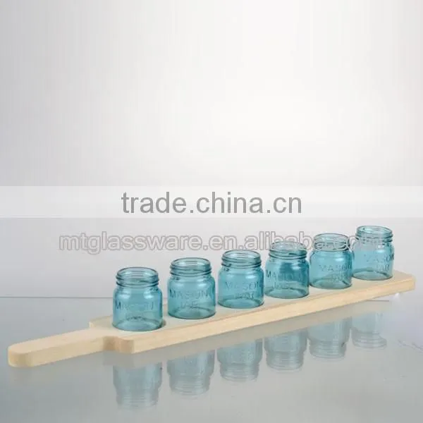 2016 cute somall mini mason jars with a wooden frame