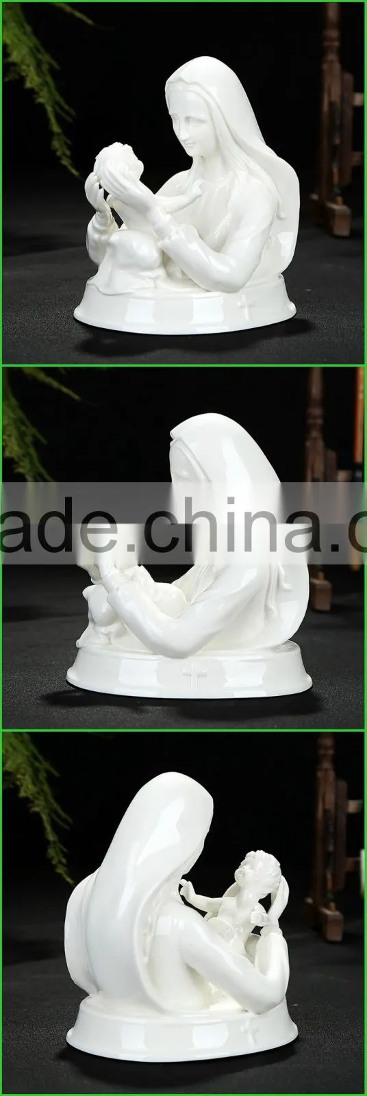 Mary mother of baby jesus statue