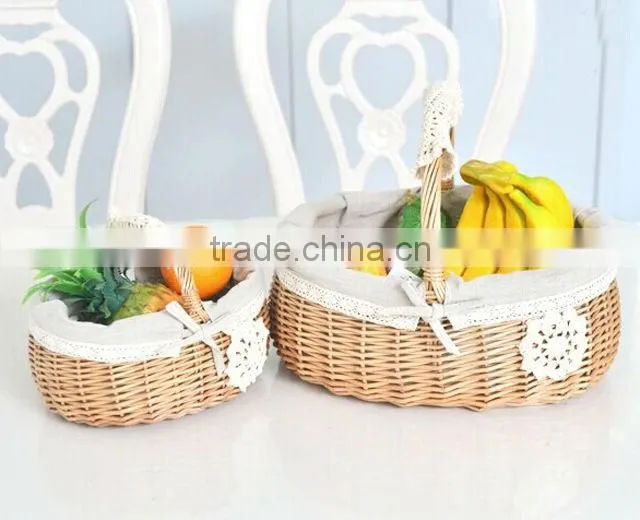 Hot sell new oval empty gift wicker fruit basket