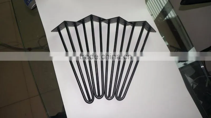 16 inch black matt powder coated iron hairpin leg for coffee table & end table