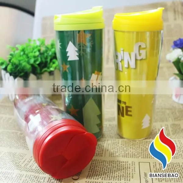 160z double-wall plastic travel mug with DIY paper insert
