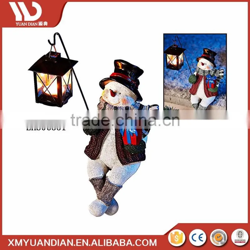 High Quality Antique Santa Resin Christmas Ornament Led Lantern Light