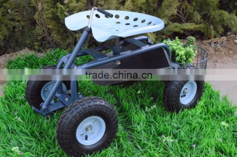 TC4501D Rolling garden work seat cart With Bucket Basket TC4501D